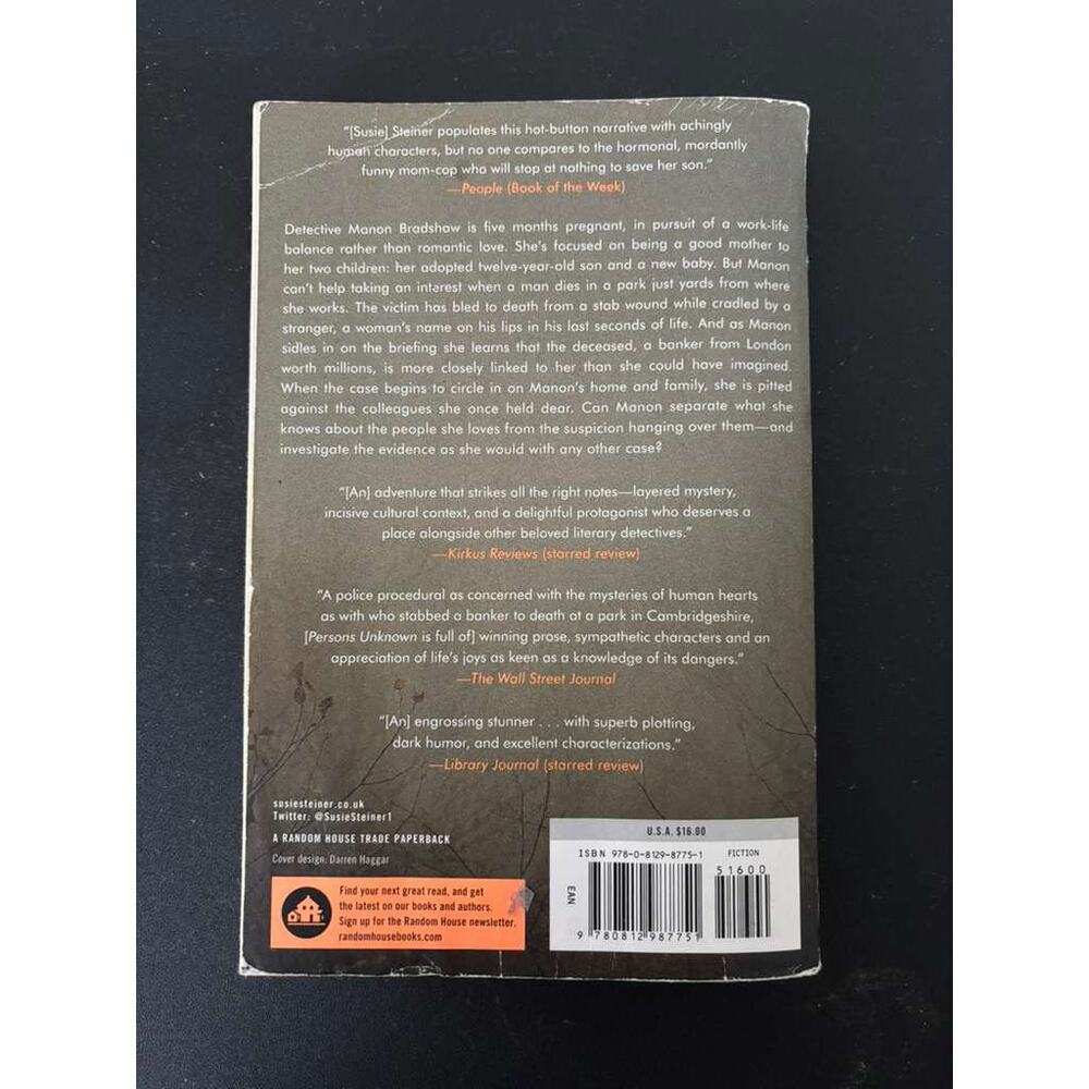 Persons Unknown Susie Steiner Paperback Mystery Thriller Crime Novel Book - Picture 2 of 2